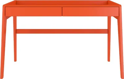 Produktbild von Visby Lisa Holzbuche Schreibtisch mit erhöhten Rand / Frisiertisch Schminktisch mit 2 Schubladen / Orange