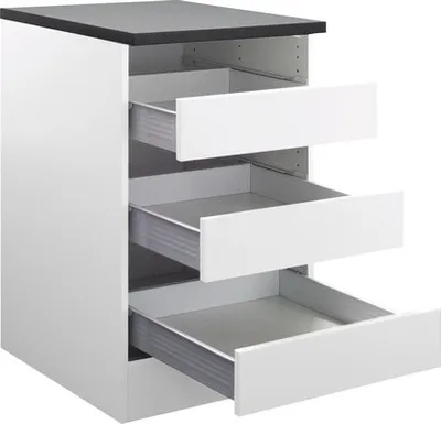Produktbild von Optifit Schubladenunterschrank Salo214 BxTxH 50 x 60 x 84,8 cm weiß matt zerlegt HWSA US536-7+