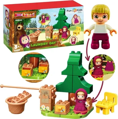 Produktbild von Mascha und der Bär Waschtag Bausteine, 22 Teile, als Geschenk