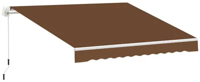 Image de Store extensible et pliable - Manivelle manuelle - 295 x 245 cm - Poly-coton - Marron
