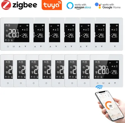 Produktbild von 15X Tuya ZigBee Smart Thermostat 3A Wasser-/Gaskessel Raumthermostat, APP-Steuerung, Home/Alexa Sprachsteuerung, Wöchentlich programmierbar