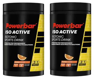 Produktbild von POWERBAR Isoactive Orange 2x600g Isotonisches Sportgetränk 5 Elektrolyte Pulver
