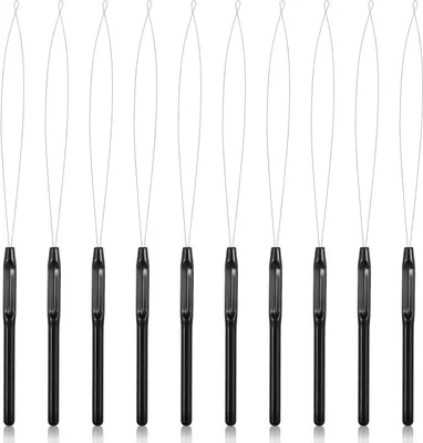 Productafbeelding van Naalden voor extensies - Inrijger haak - Haarverlenging aanbrengen - Duurzaam ABS kunststof - 10 stuks - Zwart