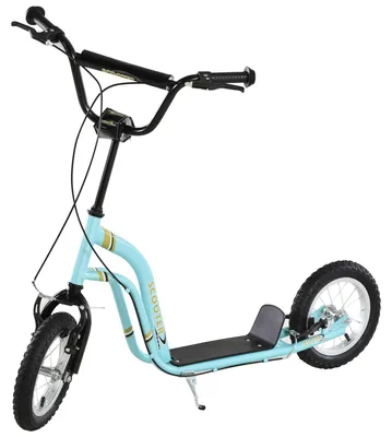 Produktbild von Kinderroller ab 5 Jahre, Tretroller, Cityroller für Kinder, Aluminium, 120 x 58 x 85-95 cm, Hellblau
