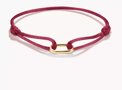 Produktbild von Thomas Sabo Charm-Armband Connect Textil Rot Vergoldet C1210-413-50