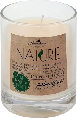 Produktbild von Kerzenglas "Nature" Creme 79 x Ø 65 mm aus 100% natürlichen Rohstoffen ohne Palmöl