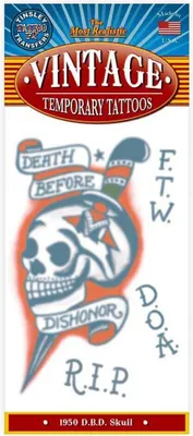 Produktbild von Totenschädel Klebe-Tattoo - Fasching Halloween Karneval