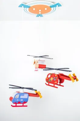 Image de Peters-Living Lampe à suspendre Hélicoptère Enfants Multicolore max. 3 x 40W E27 sans ampoule