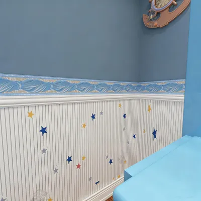 Produktbild von Tapetenbordüre blau, selbstklebend, 10 cm x 9,9 m, für Kinderzimmer