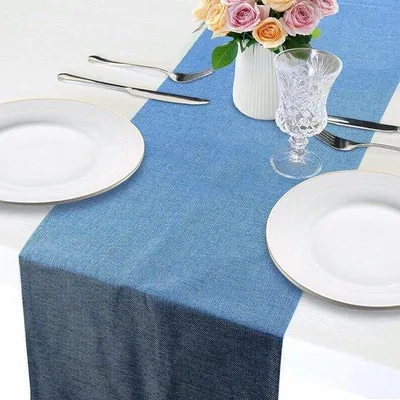 Immagine prodotto di Tovaglietta in tessuto resistente e lavabile - blu - 60 x 140 cm