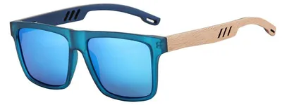 Produktbild von VeyRey Nerd-Sonnenbrille aus Holzimitat Surance dunkelblau fassung blau gläser Univerzální