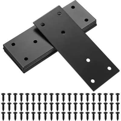 Produktbild von Flachverbinder Edelstahl 10 Stück Schwarz 128x48mm