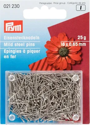Obrázok produktu pre Špendlíky, 0,65 x 16 mm, strieborné farby, 25 g, karta s krabičkou