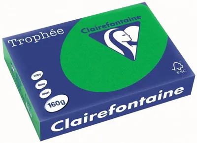 Produktbild von Clairefontaine Trophee Color 1007C Billiardgrün 160g/m² DIN-A4 - 250 Blatt