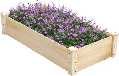 Produktbild von COSTWAY Hochbeet Holz, Gartenbeet ohne Boden, Kräuterbeet, Blumenkasten für Gemüse, Blumen, Kräuter, Pflanzbeet Blumenbeet, 120x61x25,5 cm, Natur