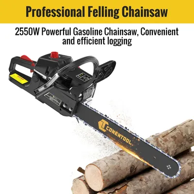 Produktbild von Benzin-Kettensäge - Motorsäge 58 ccm - 2-Takt-Benzinmotor - 45 cm Schwertlänge - Kabellos - Für Brennholzsägen und Baumschnitt