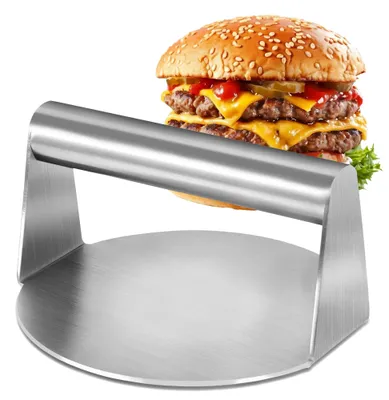 Hamburgerpresse Edelstahl 14 cm rund Smash Burger