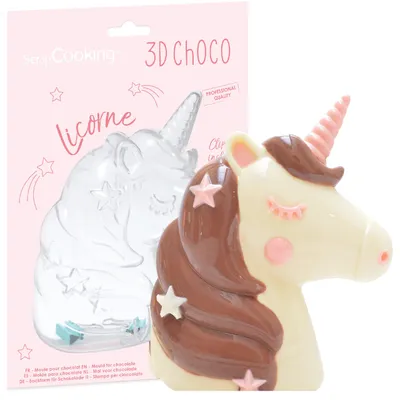 Imagen del producto de Molde de silicona 3D para chocolate, con forma de unicornio