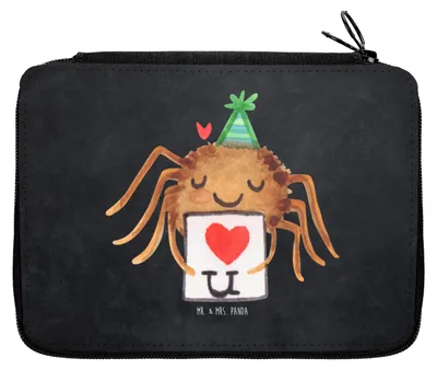 Produktbild von Mr. & Mrs. Panda Schulmäppchen Spinne Agathe Brief - Kreidetafel - Geschenk, Verliebt, Etui, Bleistiftetui, Federtasche, Heiratsantrag, Liebesgeschenk, Federmappe