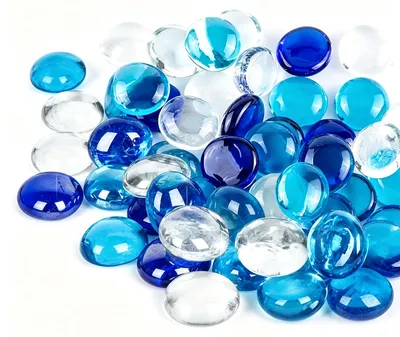 Platte Glassteine 340 g, transparent, 80-90 Stück, 1,5-1,8 cm