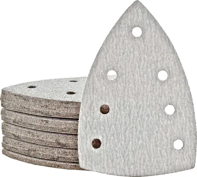 Produktbild von MioTools Shark Klett-Schleifblätter, 150 x 100 mm, 7-Loch, f. Deltaschleifer, Normalkorund (50 Stk.) K40