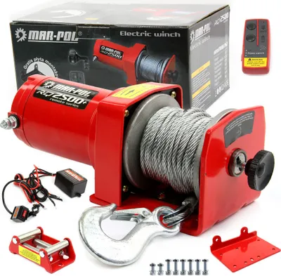 Immagine prodotto di MAR-POL Verricello elettrico a fune 12 V, 1133 kg / 2500 lbs per auto M80762