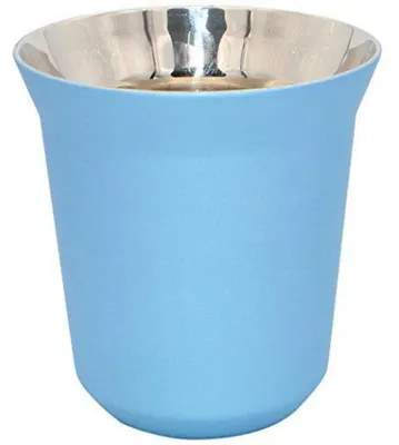 Immagine prodotto di Tazza termica in acciaio inossidabile, 160 ml, azzurra, a doppia parete, termoisolante