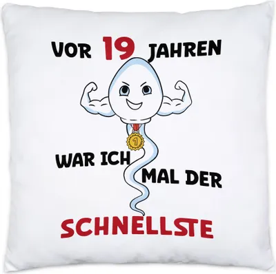 Produktbild von Vor 19 Jahren War Ich Mal Der Schnellste Kissen 19. Geburtstag Happy Birthday Let's Party Geburtstagsfeier