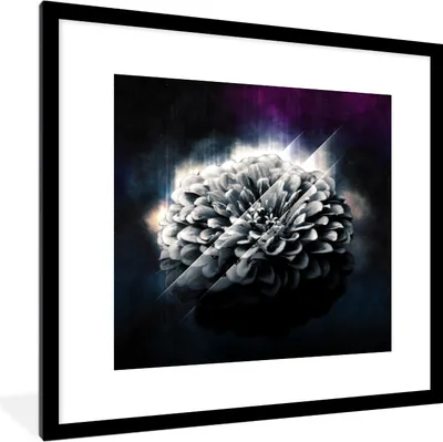 Produktbild von MuchoWow® MuchoWow® Gerahmtes Poster Blumen - Licht - Rauch 40x40 cm - Poster mit zchwarzem Bilderrahmen - Poster - Plakat im Rahmen