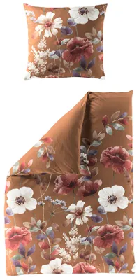 Produktbild von BIERBAUM Bettwäsche Biber terra 135x200cm, mit 1 Kissen  Bettbezug