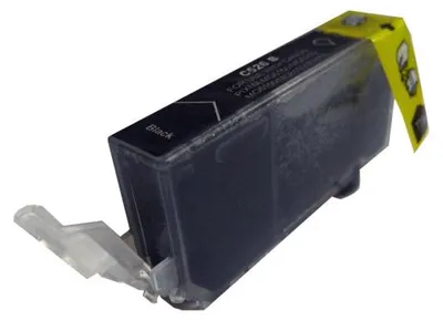 A black ink cartridge for a printer.
