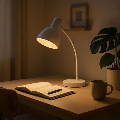 Produktbild von Schreibtischleuchte E14, 43 cm, Metall, weiß, max. 20 W, LED geeignet