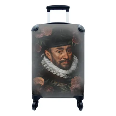Produktbild von MuchoWow® Koffer Handgepäck Trolley Rollkoffer Kleine Reisekoffer mit 4 Rollen - Wilhelm von Oranien - Adriaen Thomasz - Blumen - Cabin Size < 55x40x23 cm & 55x40x20 cm - Fotokoffer - Kabinenkoffer - Boardgepäck - Reise-Box - Reisekoffer - Reisegepäck - Koffer mit Bild - Trolley für Kinder