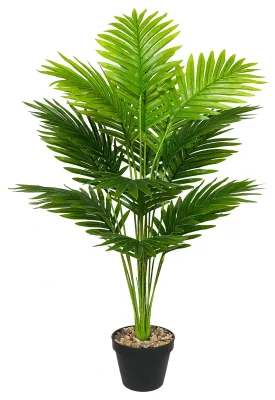 Image de Plantes artificielles en pot, plastique, plantes tropicales artificielles, feuilles vertes avec tiges et pots, plante d'intérieur, plantes artificielles pour la maison, plante de bureau, décoration (palmier de 80 cm de haut)