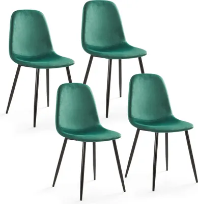 Produktbild von Mondeer 4er Set Esszimmerstühle Samt Polsterstuhl mit rückenlehne Grün