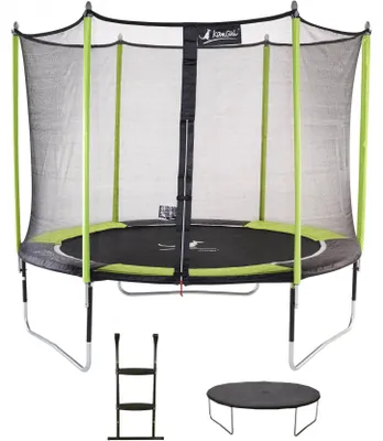 Produktbild von Gartentrampolin Ø 300cm + Netz + Leiter + Abdeckung - JUMPI 300 – Schwarz/Grün