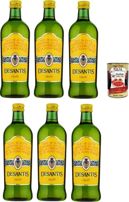Produktbild von Desantis Olio di oliva, Olivenöl bestehend aus raffinierten Olivenölen und nativen Olivenölen 6x 1lt + Italian Gourmet polpa 400g
