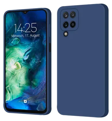 Produktbild von Hülle für Samsung Galaxy A12 Case Cover Bumper Smartphone Softgrip Schutzhülle Farbe: Blau