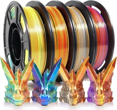 Obrázek produktu pro Sada 3D tiskových filamentů Regenbogen PLA, 4 x 250 g – přesnost +/- 0,02 mm
