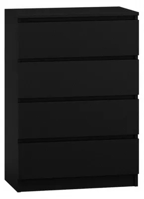 Produktbild von Topeshop M4 CZERŃ, Schwarz, 4 Schublade(n), Partikelbord, Einfarbig, Modern, Partikelbord