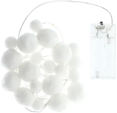 Obrázek produktu pro RETLUX RXL 442 Vánoční řetěz s pompomy s LED, délka 0,3 m, barva světla teplá bílá