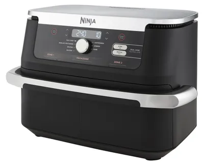 Produktbild von Ninja AF500DE, Heißluftfritteuse, 10,4 l, Doppel, Schwarz, Tasten, Drehregler, Eigenständig