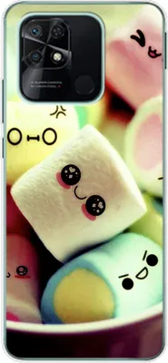 Produktbild von König Design Hülle kompatibel mit Xiaomi Redmi 10C Kunststoff Soft Handyhülle - Handy Case Marshmallows