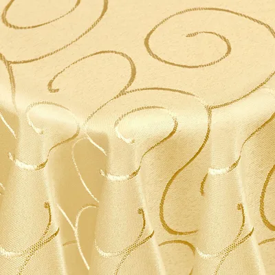Produktbild von DecoHomeTextil Kringel Circle Tafeldecke Ornamente Damast Tischdecke Gelb Rund 160 cm