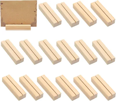 Immagine prodotto di Porta biglietti e foto in legno di faggio, confezione da 16 pezzi, dimensioni 10 cm