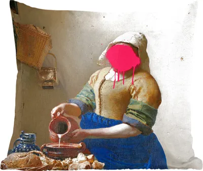 Produktbild von MuchoWow® Zierkissen Sofakissen Wohnzimmer Dekokissen 45x45 cm Das Milchmädchen - Vermeer - Kunst - Schlafpolster - Polster für das Sofa