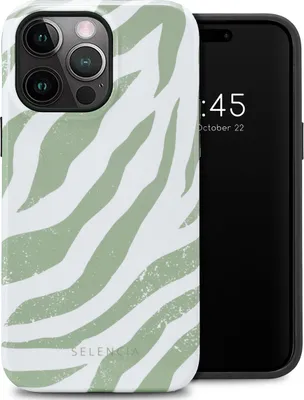 Produktbild von Selencia Vivid Back Cover iPhone 14 Pro Max - Colorful Zebra Sage Green