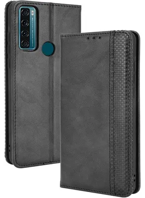 Produktbild von Mobigear Sensation Schutzhülle für TCL 20 SE – Klapphülle/Etui mit Geldbörsenfunktion – Schwarz