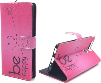 Productafbeelding van Telefoontasje voor Huawei P9, kleur: roze, model: Be Happy