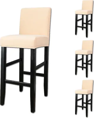 Immagine prodotto di confezione da 4 sgabelli da bar coprisedia sgabello universale elastico coprisedia sala da pranzo, beige